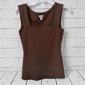 Cache Square Neck Brown Tank Top Size Small